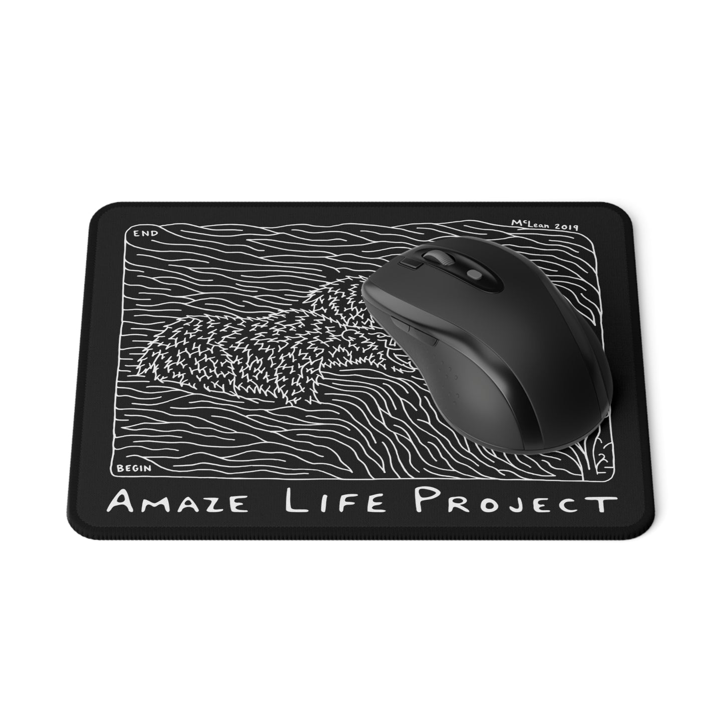 Fishing Grizzlies Mouse Pads - Black